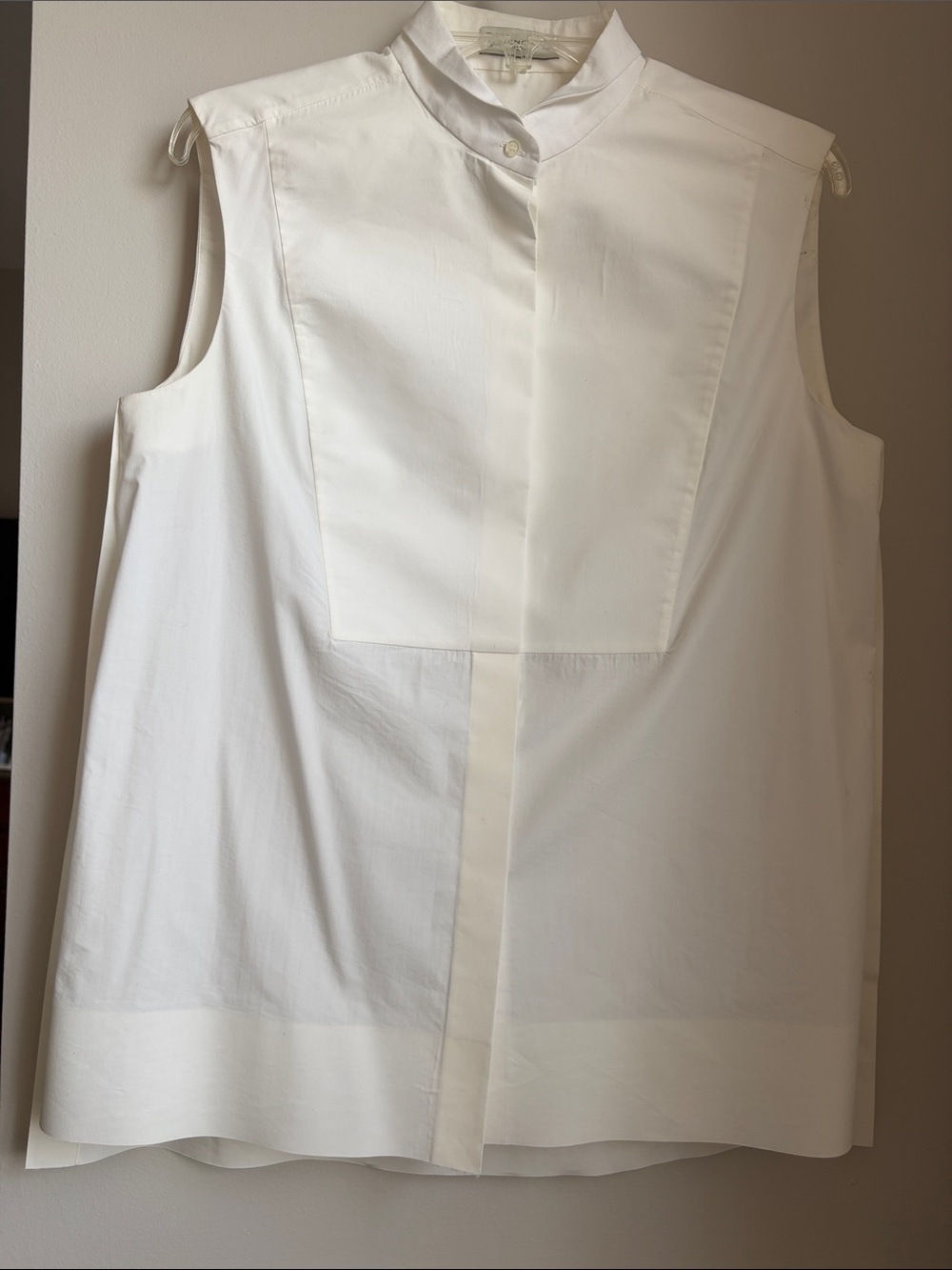 Balenciaga White Collared Button-Down Shirt with Label